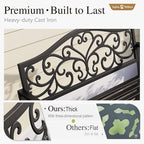 Sophia & William Outdoor Bench, Metal Garden Bench, Cast Iron Park Benches - Image 3