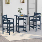 Tangkula 3-Piece Patio HDPE Bar Set, 2 Bar Height Adirondack Armchairs w/Square - Image 2