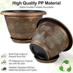 14 Inch Large Planter Pot for Plants Indoor Outdoor, 4 Pack Plastic Flower Pots - Image 5