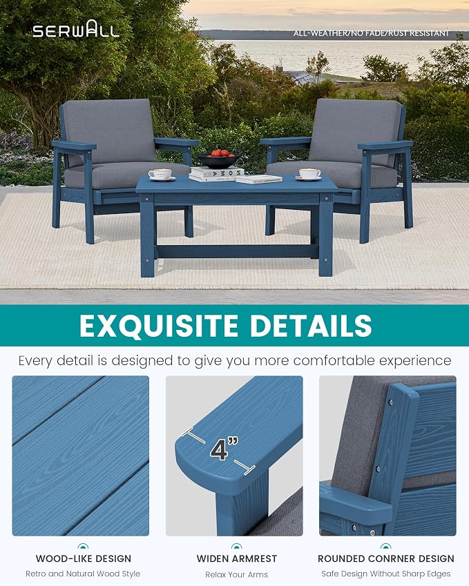 SERWALL HDPE Outdoor Couch Set of 2 - Image 4
