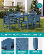 SERWALL 11-Piece Outdoor Dining Set, All Weather HDPE Outdoor Furniture Set - Image 5