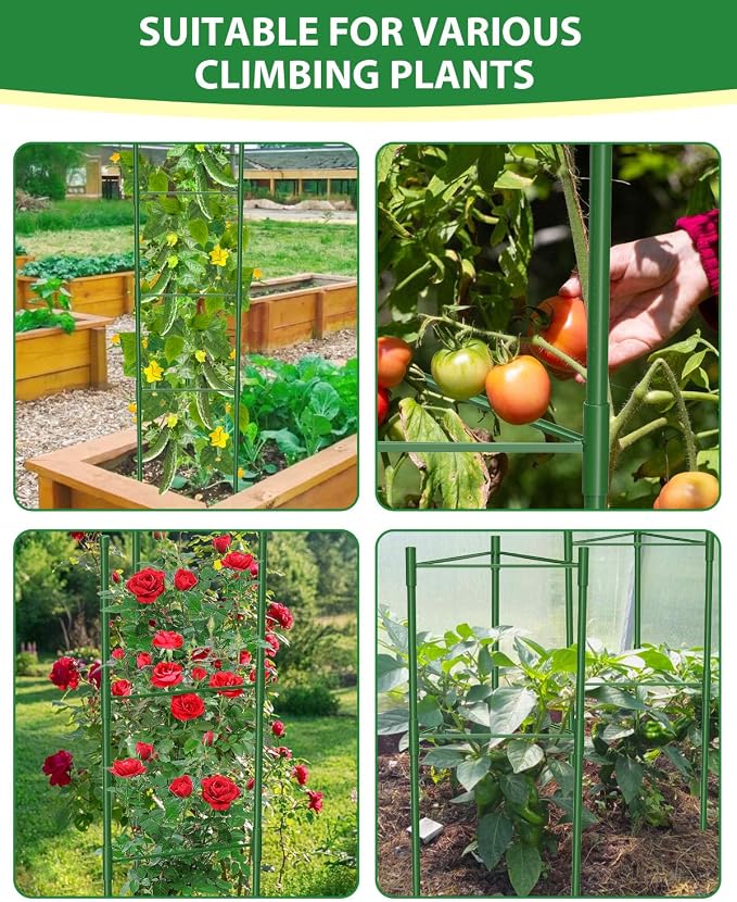 8 Pack Tomato Cages for Garden, 51in*13in Adjustable Tomatoes Plant Stakes - Image 3