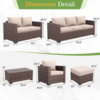 Amopatio Wicker Outdoor Sofa & Patio Couch Set - Image 2