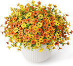 Artificial Flowers Faux Plants Outdoor Fake Flowers Spring Decor, 12 Bundles - Image 2