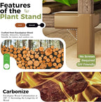Bamworld Tall Plant Stand Indoor Corner Outdoor Plant Shelf Wood Plant Holder - Image 5