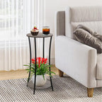 YINMIT Plant Stand Indoor, 2 Tier Round Potted Holder Rack, Flower Pot Stand - Image 2