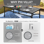 PHI VILLA 9 Piece Patio Dining Set, Patio Furniture Outdoor Dining Set - Image 7