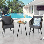 2 Packs Metal Outdoor Side Table Irises Patio Side Tables - Image 6