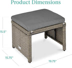 Best Choice Products Set of 2 Wicker Ottomans, Additional Seating, Side Table - Image 7