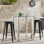 COSTWAY Bar Stools Set of 4, 30” Bar Height Metal Stools - Image 4