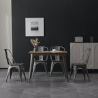 Nazhura Metal Dining Chair Farmhouse Tolix Style - Image 6