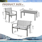 Vongrasig 4 Pieces Patio Furniture Sets, Outdoor Patio Conversation Sets - Image 3