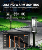 8 Pack Solar Pathway Lights Outdoor, Super Brightness IP65 Waterproof Auto - Image 5