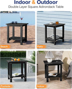 YEFU Outdoor Side Table for Patio: 16" HIPS Weather - Image 7
