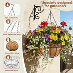 10 inch Metal Hanging Baskets For Plants Outdoor 4 Pack Round Metal Wire - Image 6