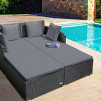 RELAX4LIFE Rattan Patio Outdoor Daybed, Wicker 2-Person Sunbed Loveseat - Image 2