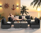NICESOUL 7 Piece Modern Outdoor Conversation Sets, 29.3'' High Back Comfy - Image 3