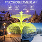 Solar Garden Lights, 6 Pack Solar Star Jellyfish Lights 7 Color Changing Fiber - Image 5
