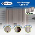 Suncast 2 Pack 4 Cubic Feet Resin Single Shelf Garage Wall Storage Cabinet - Image 4