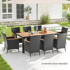 Tangkula 9 Pieces Rattan Outdoor Dining Set - Image 8