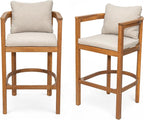 Christopher Knight Home Kuart Acacia Wood Outdoor Bar Stool Set of 2 - Image 4