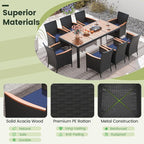 Tangkula 9 Pieces Rattan Outdoor Dining Set - Image 5