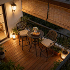 3 Piece Swivel Outdoor Table and Chairs Bar Set, All-Weather Cast Aluminum - Image 8