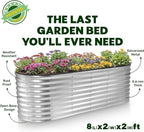 Plant & Plot Galvanized Raised Garden Beds Outdoor // 8×2×2 ft Planter Raised - Image 5