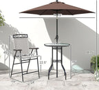 Outsunny 4 Piece Outdoor Patio Dining Furniture Set, 2 Folding Chairs, - Image 7