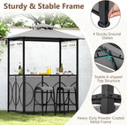 Tangkula 3-Piece Patio Bar Set, Grill Gazebo & 2 Bar Stools - Image 6
