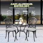 NUU GARDEN Patio 3-Piece Bistro Set - Image 3