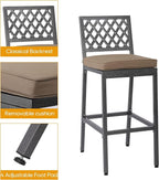 3-Piece Outdoor Patio Bar Set, Bar Height Patio Dining Set, Weather-Resistant - Image 4
