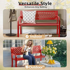 VINGLI 47'' Outdoor Bench, Weather Resistant Garden Patio Bench Powder Coated - Image 8