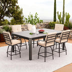 Outdoor Swivel Bar Stools Set of 6, Bar Height Patio Chairs - Image 2