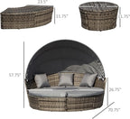 Outsunny 4-Piece Round Convertible Daybed - Image 3