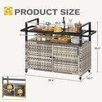 DWVO XXL Patio Storage Cabinet, Outdoor Bar Cart - Image 7