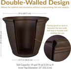 Sunnydaze 24-Inch Anjelica Large Plastic Pot - Image 6