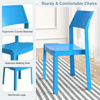 VECELO 4 Pack Stackable Dining Chairs, Plastic Patio Chairs - Image 6