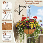 12 inch Metal Hanging Baskets For Plants Outdoor 4 Pack Round Metal Wire - Image 5