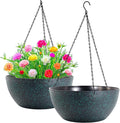 WOUSIWER 13 inch 2 Pack Large Hanging Planters by WOUSIWER
