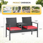Devoko Patio Conversation Sets Outdoor Loveseat - Image 4