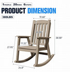 Devoko PP Material Rocking Chair Outdoor Indoor All Weather High Back Patio - Image 3