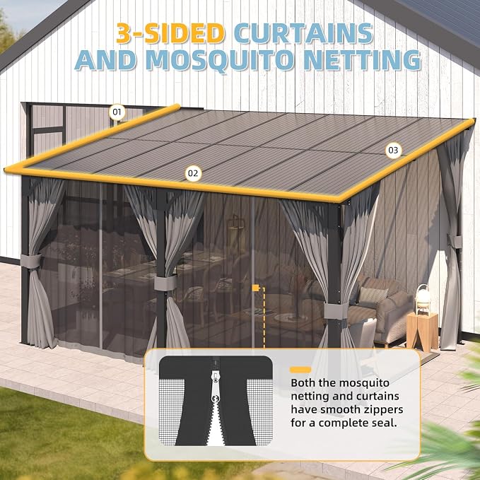 AECOJOY 16' x 8' Gazebo Outdoor Pergola - Image 3