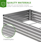 2PCS 8x4x1ft Galvanized Raised Garden Bed Kit, Metal Planter Box - Image 4