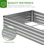 2PCS 10x3x1ft Galvanized Raised Garden Bed Kit, Metal Planter Box - Image 4