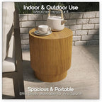 LeisureMod Modern Side Table Round Fiberstone Top Accent End Table - Image 6