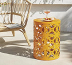 HFHOME Set of 3 Metal Outdoor Side Table, Nesting Round Coffee Table - Image 8