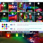 CLY Solar 6 in 1 RGB Spotlights Outdoor Garden, 10 Colors 12 Modes Solar Garden - Image 4