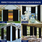 PureFit Outdoor Curtains for Patio Waterproof Weatherproof, UV Resistant - Image 5