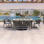 PURPLE LEAF 7 Pieces Outdoor Dining Set Patio Table and Chairs Set by PURPLELEAF